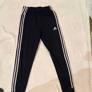 Adidas Kids Navy Joggers with White Stripes